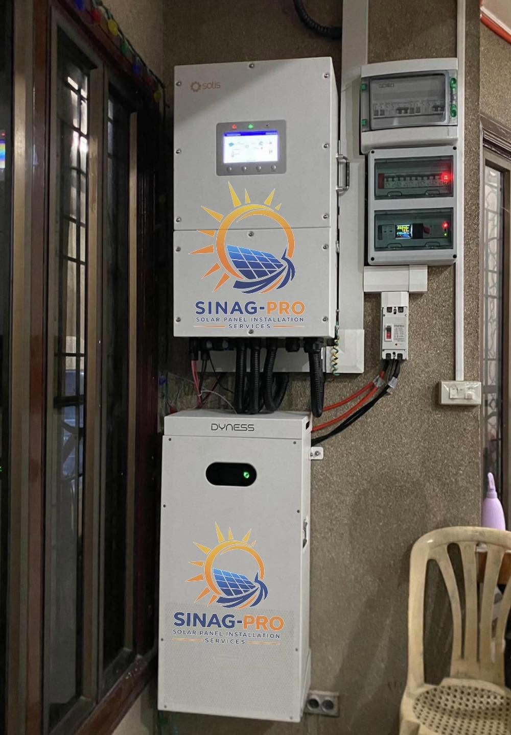 Installed hybrid inverter and lithium battery system